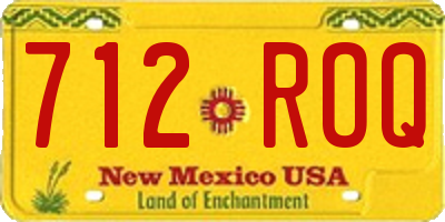 NM license plate 712ROQ
