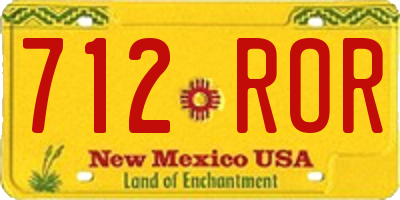 NM license plate 712ROR