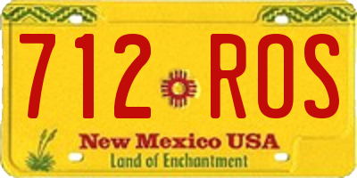 NM license plate 712ROS
