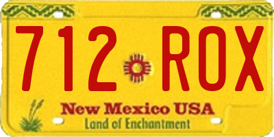 NM license plate 712ROX