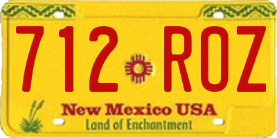 NM license plate 712ROZ