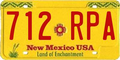 NM license plate 712RPA
