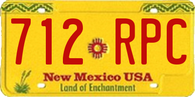 NM license plate 712RPC