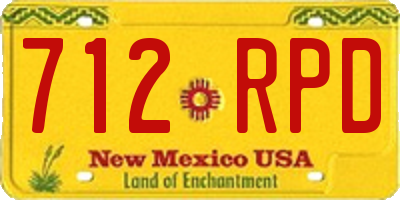 NM license plate 712RPD