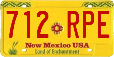 NM license plate 712RPE