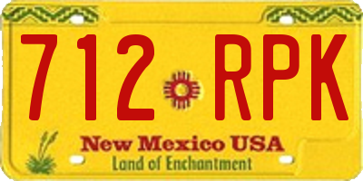 NM license plate 712RPK