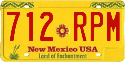 NM license plate 712RPM