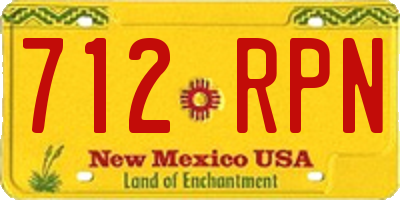 NM license plate 712RPN
