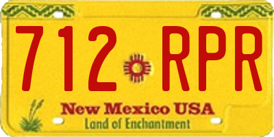 NM license plate 712RPR