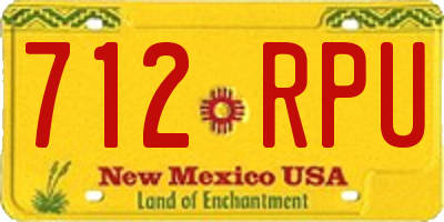 NM license plate 712RPU