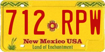NM license plate 712RPW