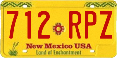 NM license plate 712RPZ