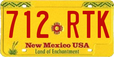 NM license plate 712RTK