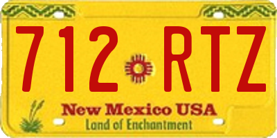 NM license plate 712RTZ