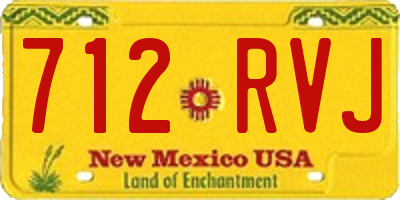 NM license plate 712RVJ