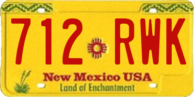 NM license plate 712RWK
