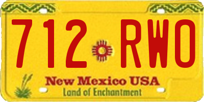 NM license plate 712RWO