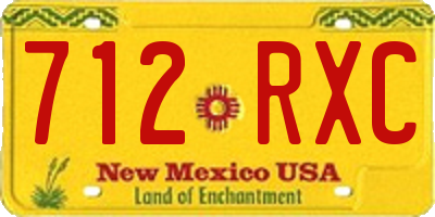 NM license plate 712RXC