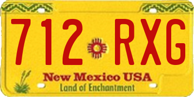 NM license plate 712RXG