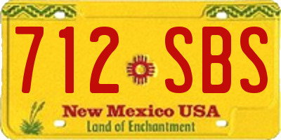 NM license plate 712SBS