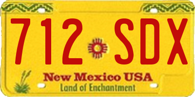 NM license plate 712SDX