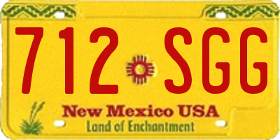 NM license plate 712SGG