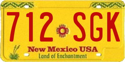 NM license plate 712SGK