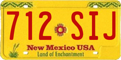 NM license plate 712SIJ