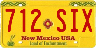 NM license plate 712SIX