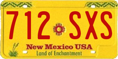 NM license plate 712SXS