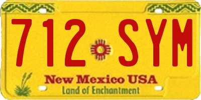 NM license plate 712SYM