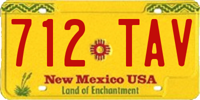 NM license plate 712TAV