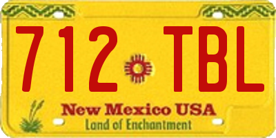 NM license plate 712TBL