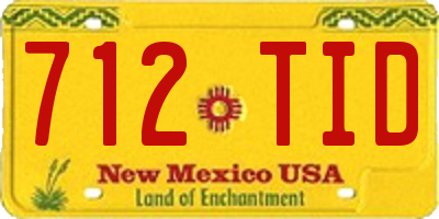 NM license plate 712TID