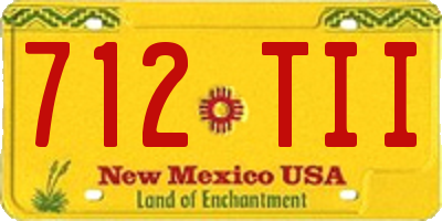 NM license plate 712TII