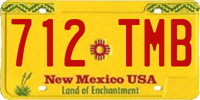 NM license plate 712TMB