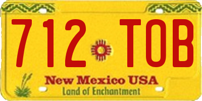 NM license plate 712TOB