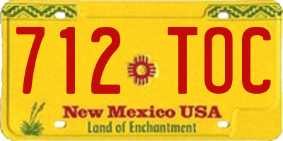 NM license plate 712TOC