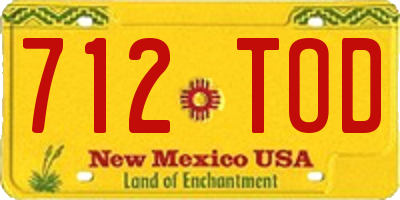 NM license plate 712TOD