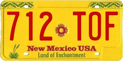 NM license plate 712TOF