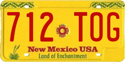NM license plate 712TOG