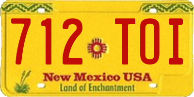 NM license plate 712TOI