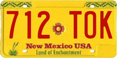 NM license plate 712TOK