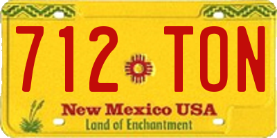 NM license plate 712TON