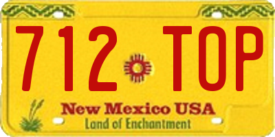 NM license plate 712TOP