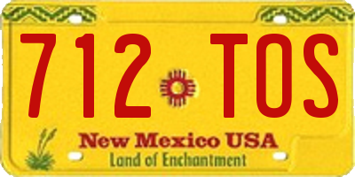 NM license plate 712TOS