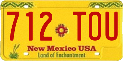 NM license plate 712TOU