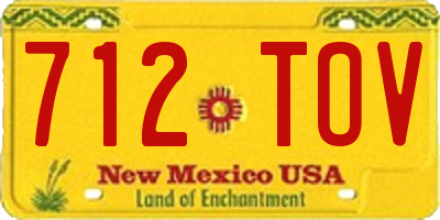NM license plate 712TOV