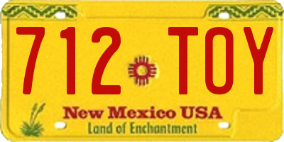 NM license plate 712TOY