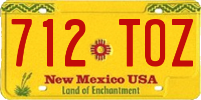 NM license plate 712TOZ